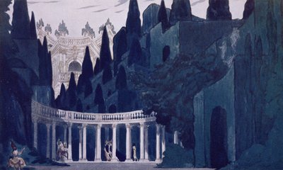 Scenery Design for the Royal Garden, from Sleeping Beauty by Leon Bakst